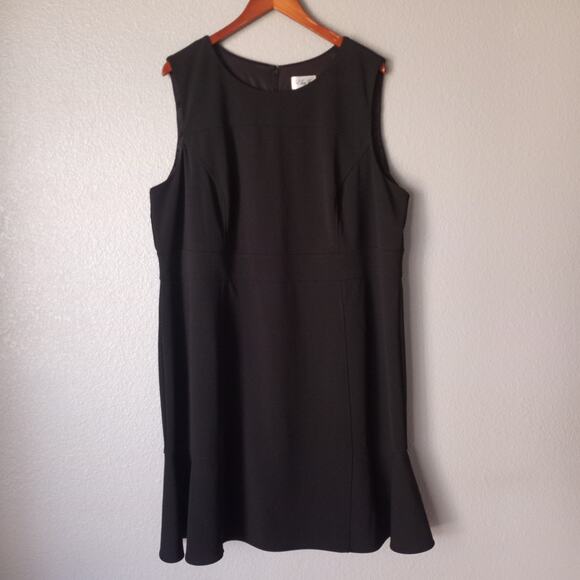 Eliza J Plus Sleeveless Ruffle Bottom Sheath Little Black Dress - Picture 1 of 7